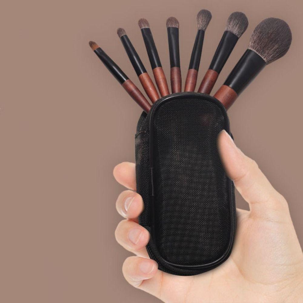 12Pcs Compact Mini Makeup Brush Set Wood Handle Concealer Brush Set Lip Liner Brush Set Travel