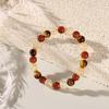 Успех Натуральный Камень Красный Агат Ювелирный Подарок Удачи с Тигровым Глазом Модный Браслет Ювелирные Изделия Аксессуар