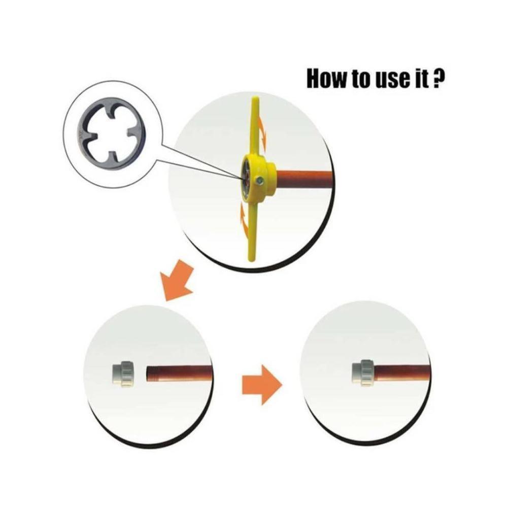6 шт. Набор для нарезания резьбы на трубах, набор метчиков и плашек с ключом 1/2", 3/4" и 1" плашки, инструмент для нарезания круглой резьбы на трубах для дома, друзей, родственников