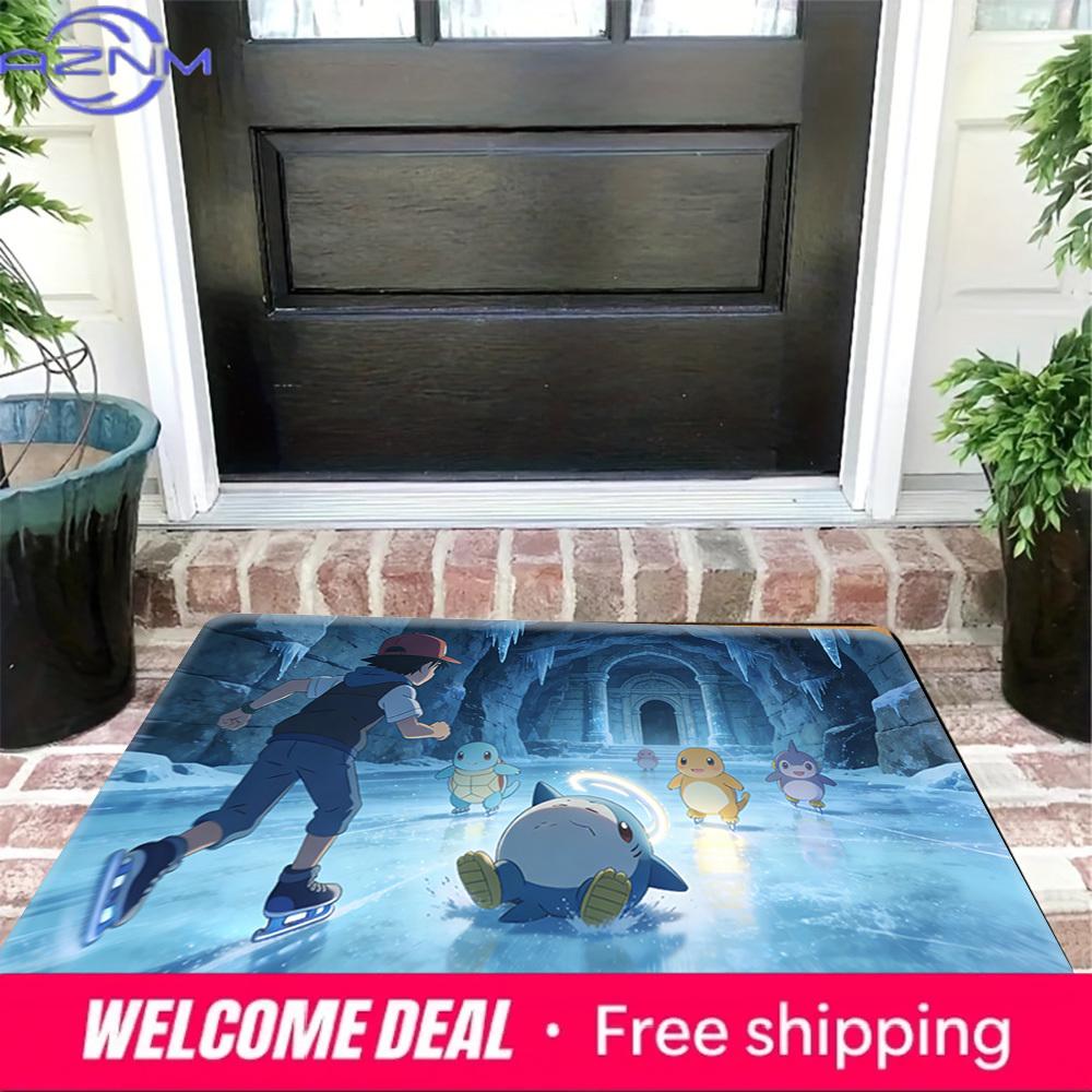 Ash & Friends Ice Cave Skating Print Non-Slip Floor Mat Doormat