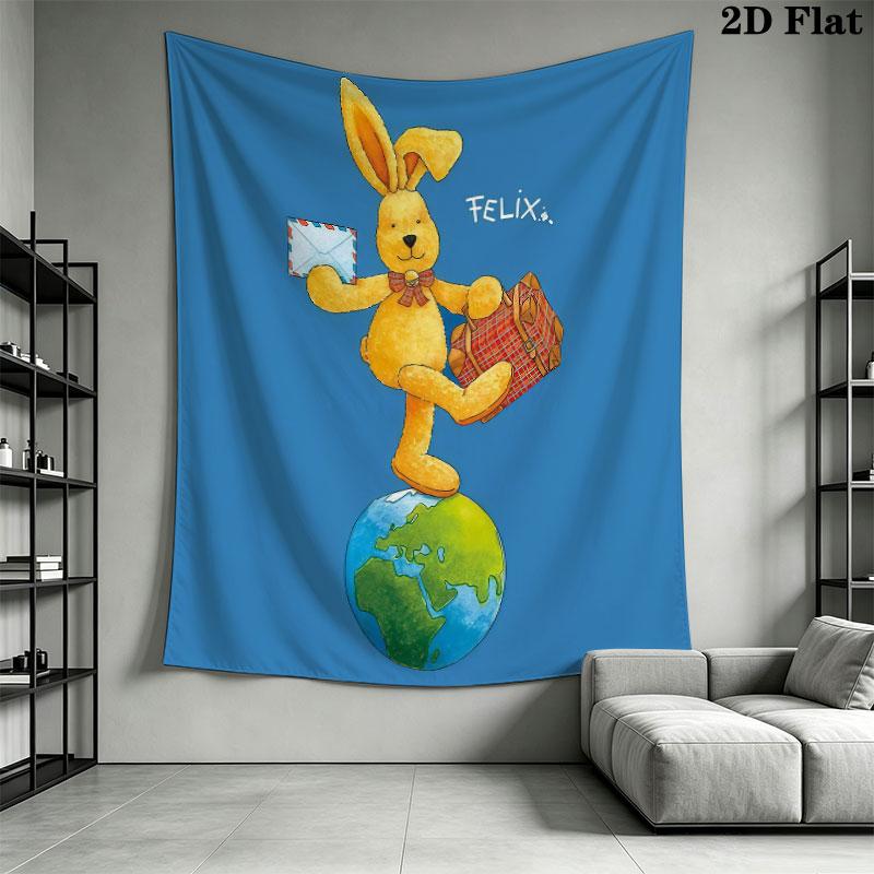 Felix Circus Wall Tapestry Aesthetic Wall Hanging Printed Fabric Blanket Decorative Tapestries for Bedroom Living Room Home Decor
