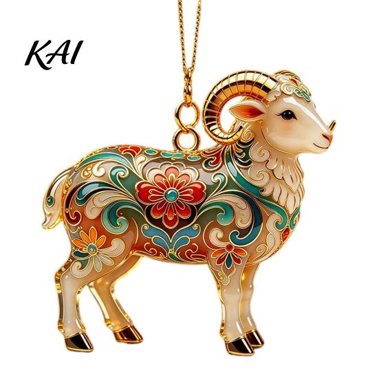 Winter Holiday Gift for Party 2PCS Christmas Goat Hanging Ornaments, Decorative 2D Acrylic Tree Decorations Pendants, Lightweight Festive Ornaments