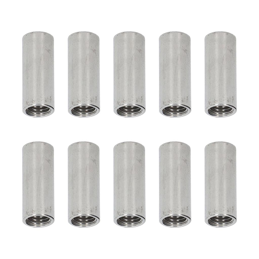 10 шт. Круглые соединительные гайки из нержавеющей стали 304, набор цилиндрических соединительных гаек с внутренней резьбой