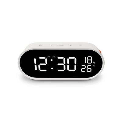 Mooas Rolling Pop Mirror Clock Цифровые часы с зарядкой от USB Прозрачный светодиод Регулируемый дисплей часов Двойной будильник Повтор сигнала Температура Влажность