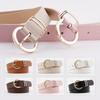 Women's Wide Trouser Belt Leather Belts Metal Buckle Waistband