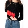 Red Women's Wallet With Soft Skin Buckle And Multi-compartment Accessory