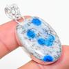 K2 Blue Azurite Handmade 925 Sterling Silver Jewelry Pendant 1.89" S6R22