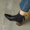 Мода 2025 Новые Осенние Женские Ботильоны из Спилка с Острым Носком Зимние Женские Ботинки Ретро Челси Ботинки Zapatos Mujer