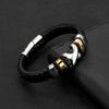 New European and American Jewelry Leather Braided Bracelet Personalized Fashion Mens Letter X Bracelet