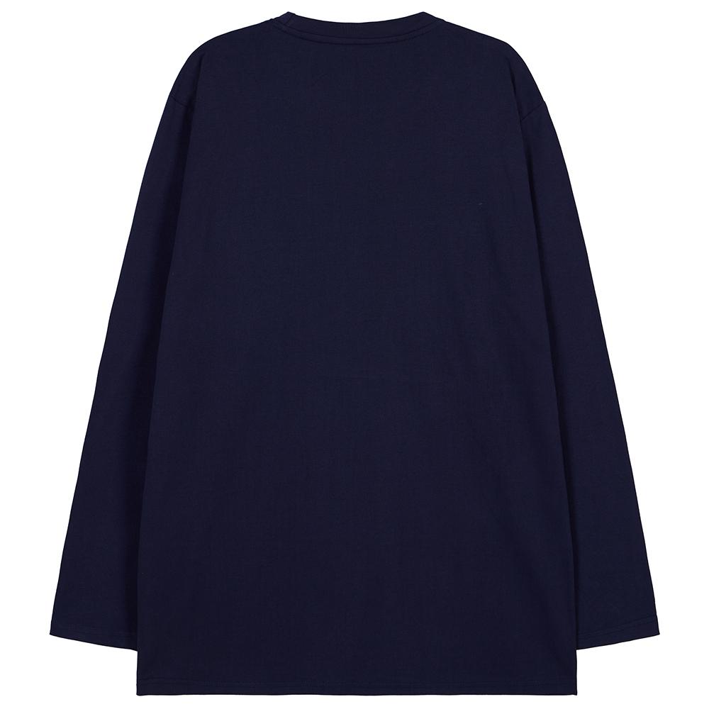 ASTRAL PROJECTION Big A Oversized Long Sleeve T-Shirt_Navy