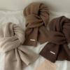 Winter Cashmere Imitation Scarf Women'S  Woolen Knitwear Solid Color Bordeaux Chic Korean Thicker Warm