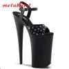 Women's High Heel Rivet with Thin Heel Model Fashion Show Sandals 23cm Heel 13cm Platform YKC