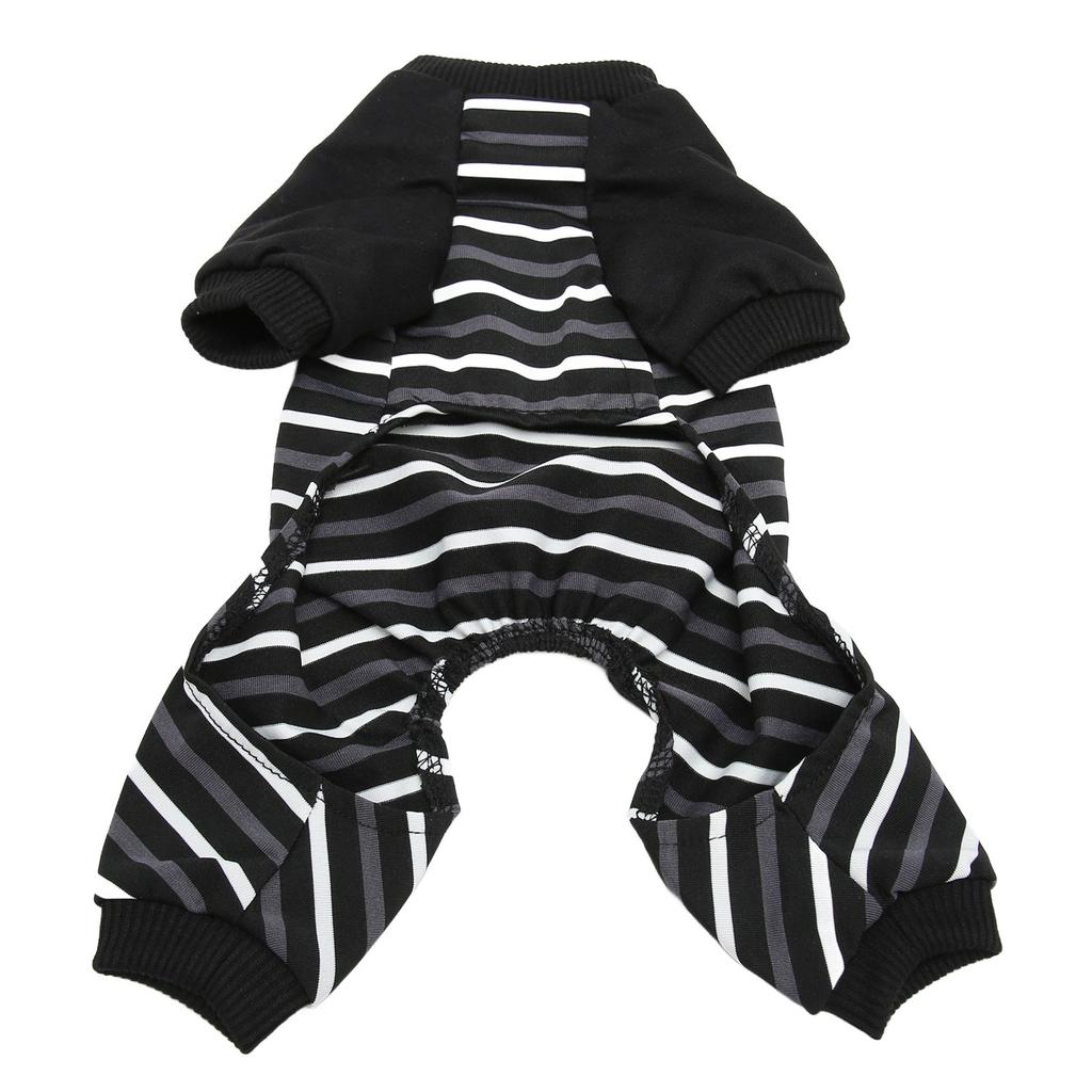 Dog Pajamas Warm Comfortable Stretchy 4 Legs Striped Dog Pajamas for Small Dogs Cats Sleeping XL
