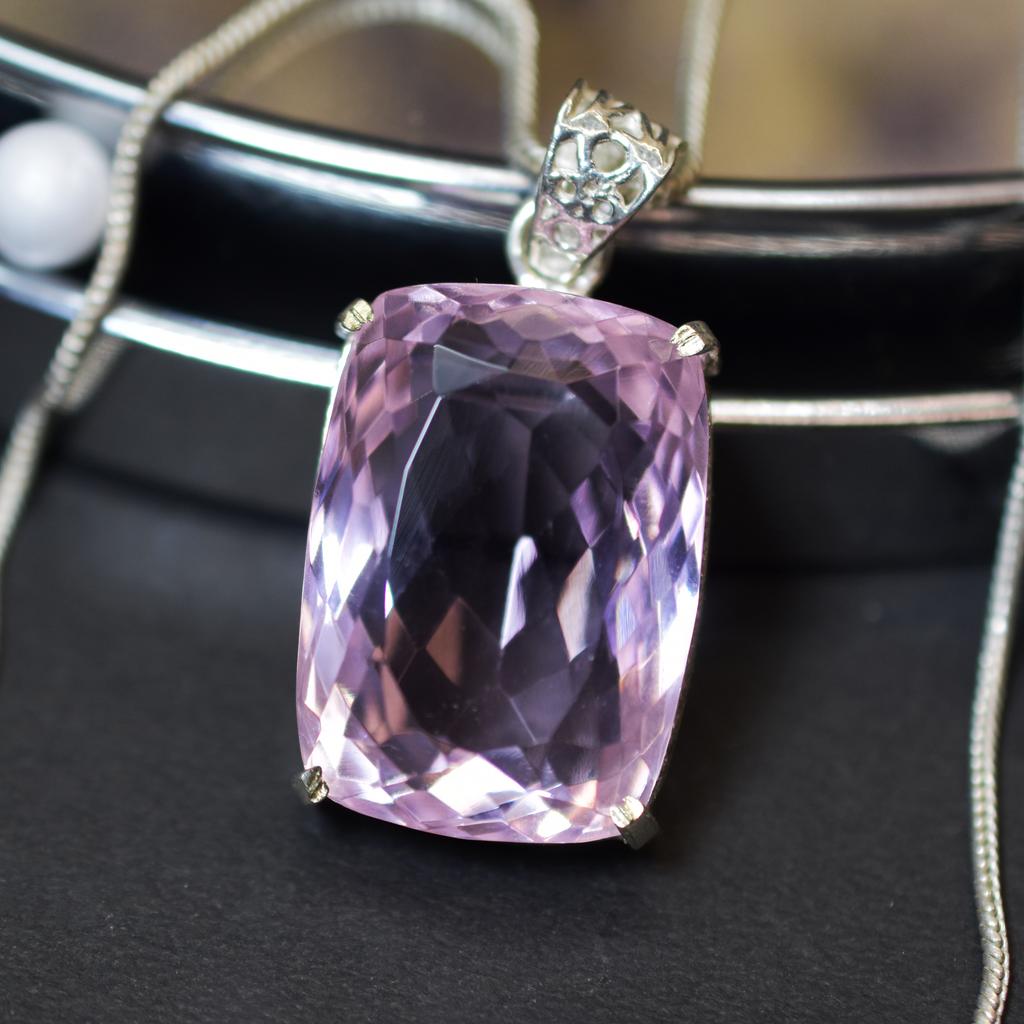 Natural Pendant Pink Topaz Emerald 925 Sterling Silver 98.40 Gems CERTIFIED My-409-k