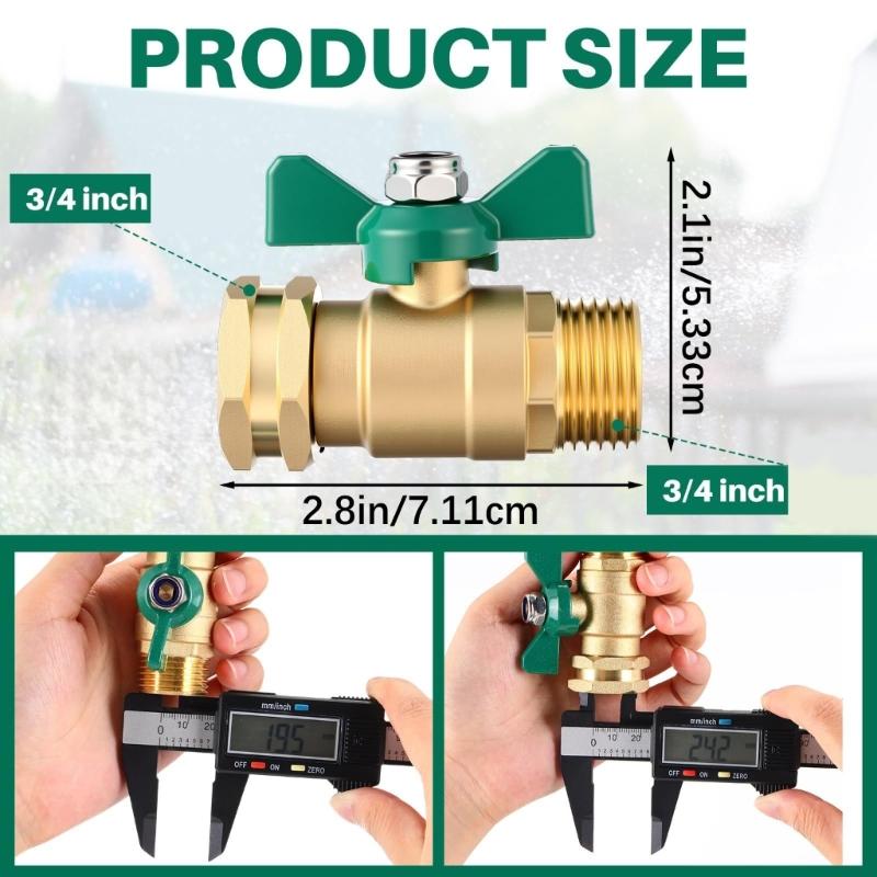Heavy Type T Brasses Water Pipe Fitting Leakproof Easyly Installation For Gardening Tool And Equipment