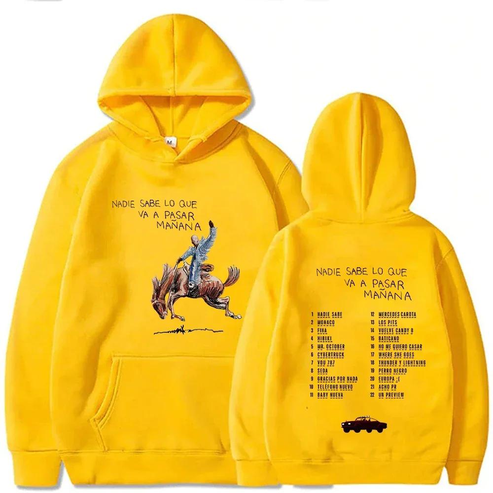 Bad Bunny Новый альбом Nadie Sabe Lo Que Va Pasar Manana Толстовки Уличные толстовки Одежда Повседневные свитера 90-е Bad Bunny Hoodie