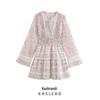 2024 Women's European & American Style Floral Lace Patchwork Dress