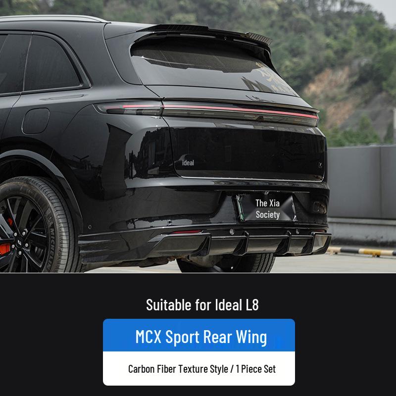 Обновите Li Auto L6/L7/L8/L9 комплектом спортивных заднего и верхнего антикрыльев Black Warrior MC, сверление не требуется.
