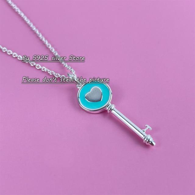 Новое ожерелье с подвеской в виде короны из розового золота и серебра S925 пробы для женщин, цепочка для свитера, цепочка с костяной цепочкой, модные ювелирные изделия