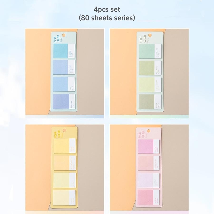 1/4 шт. Нежная цветовая схема липучки градиентная серия квадратные индексные бирки наклейки блокнот самоклеящийся дневник