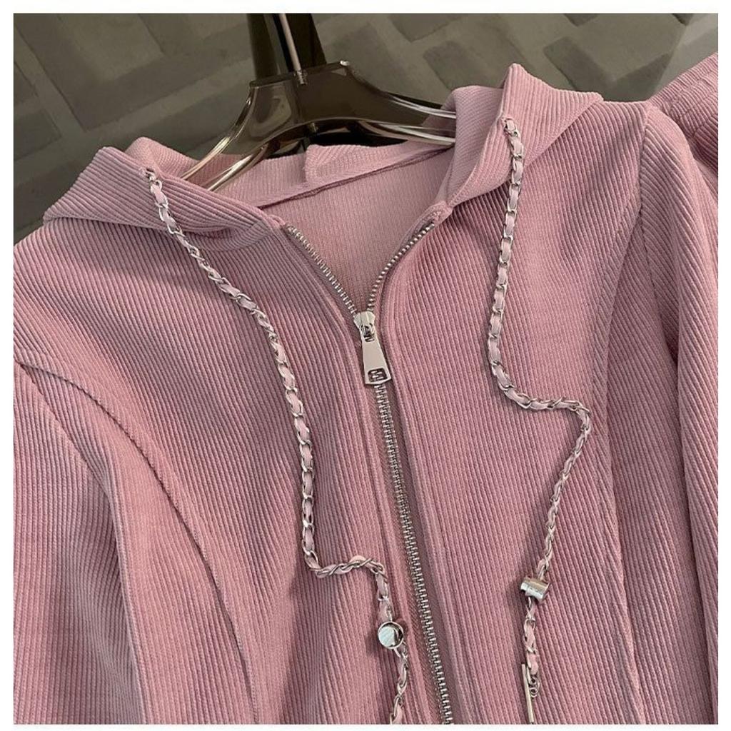 Повседневный, Спортивный костюм, Женский, Свободный, Короткий, Худи, Разрезной, Брюки с широкими штанинами, Комплект из двух предметов