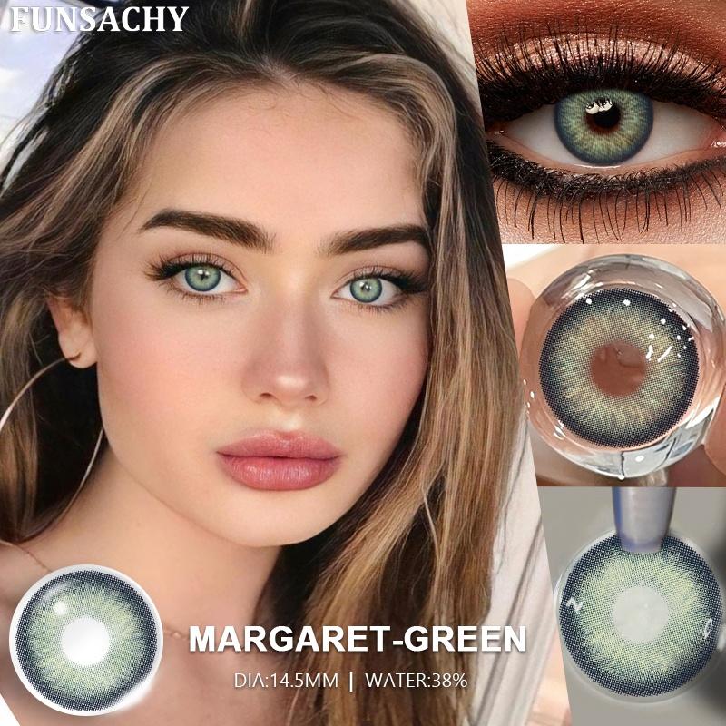 FUNSACHY 1 Pair Natural Brown Contact Lenses for Eyes Beautiful Pupils for Makeup Cosmetics Brown Color Lenses Gray Softlens
