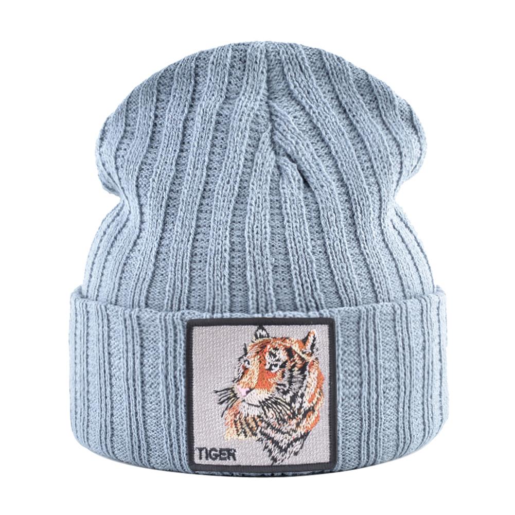 Hats For Knitted Fashion New Men Women Wolf Pattern Skullies Beanies Unisex Knitting Streetwear Hip Hop Bonnet Caps Kpop Gorras