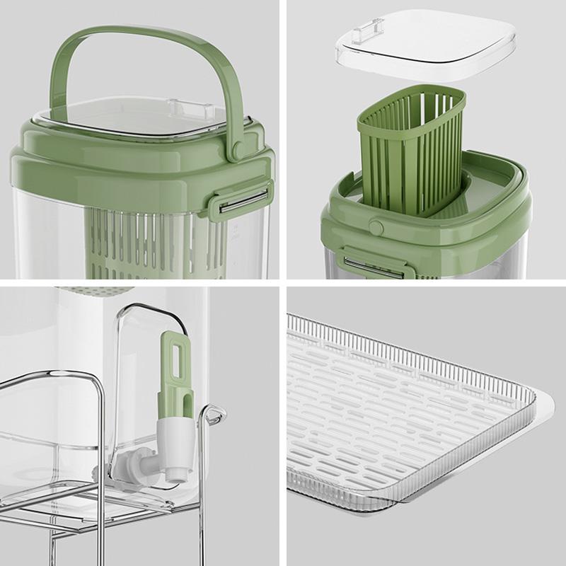 Large Capacity 2L Ice Bucket Water Jug With Filter Tap Durable PET Pitcher Summer Cold Brew Beverage Container For Refrigerator Kitchen Home