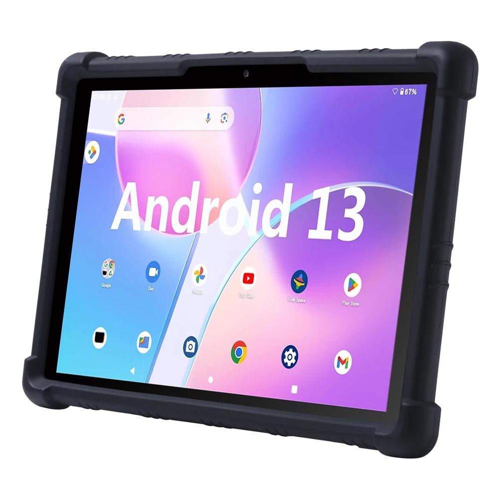 Для PRITOM Android 12 Tablet 10,1 дюймов противоударный чехол Teclast Android 13 Tablet Kids Силиконовая подставка Защитный чехол Мягкий