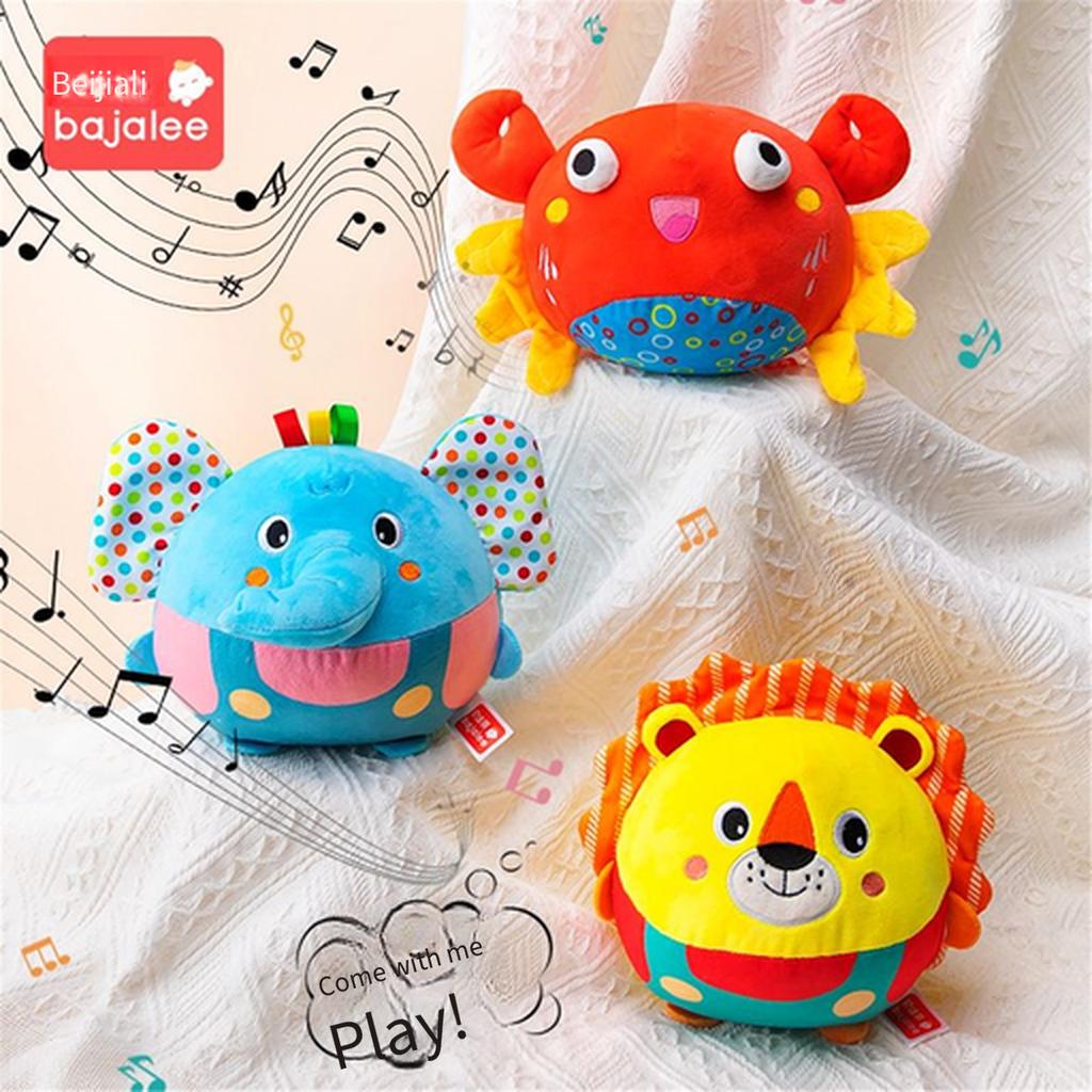 Музыкальный прыгающий мяч, плюшевая игрушка, USB-перезаряжаемая, успокаивающая для младенцев, поющая, говорящая, интерактивная игрушка для младенцев от 0 до 6 месяцев