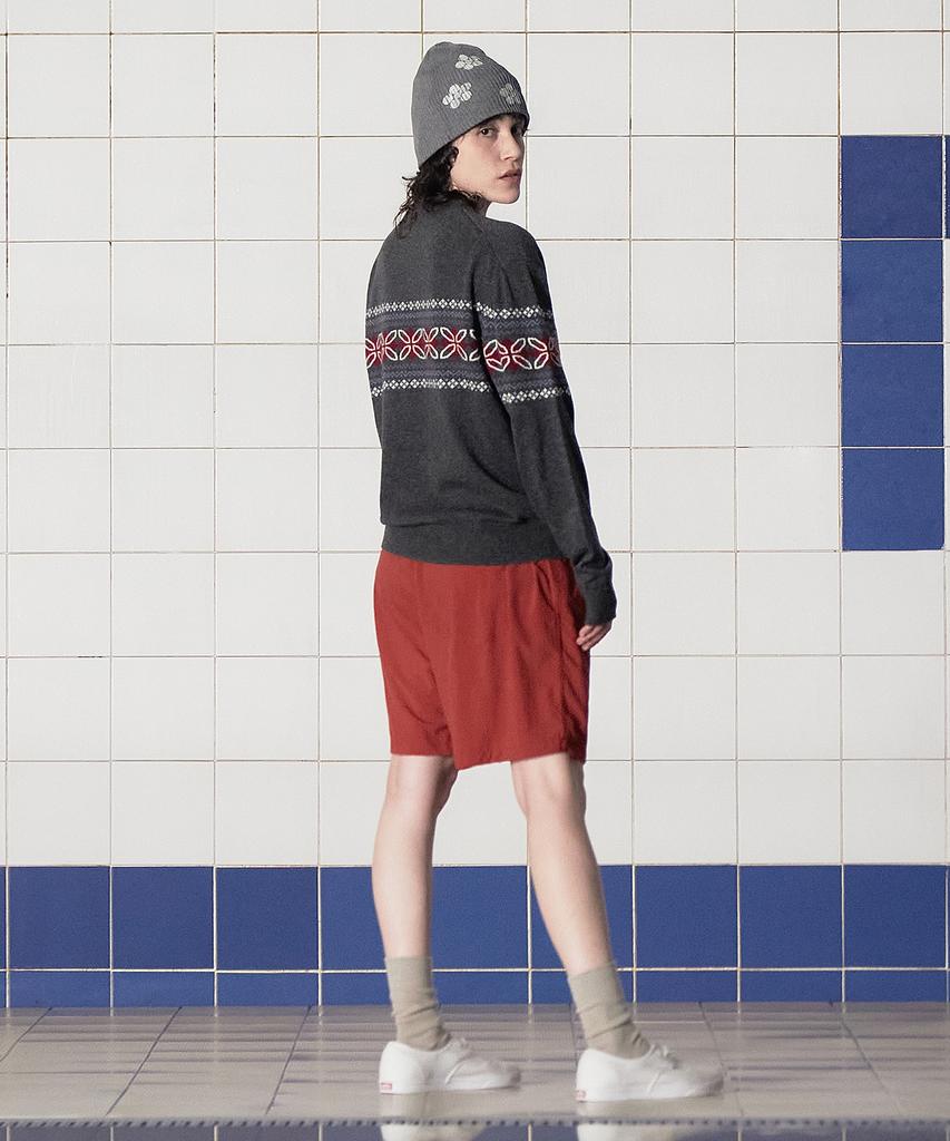 UNALLOYED Clover Argyle V-Neck Knit / Charcoal