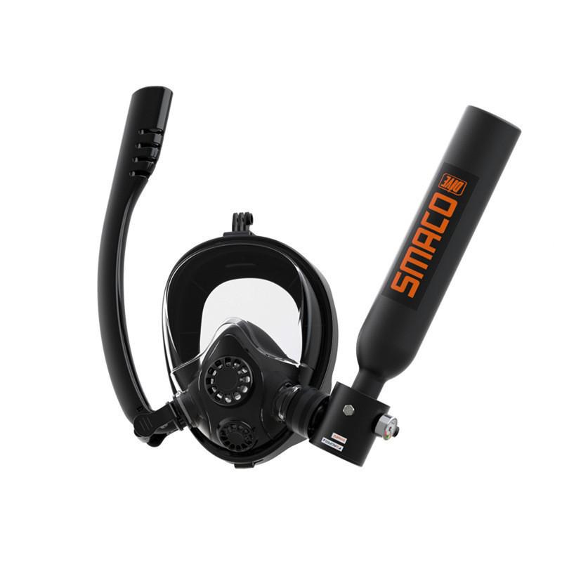 0.5L Diving Breathing And Nose Protection Goggles Set Portable Diving Respirator Wade Sports Equipment Green/Black