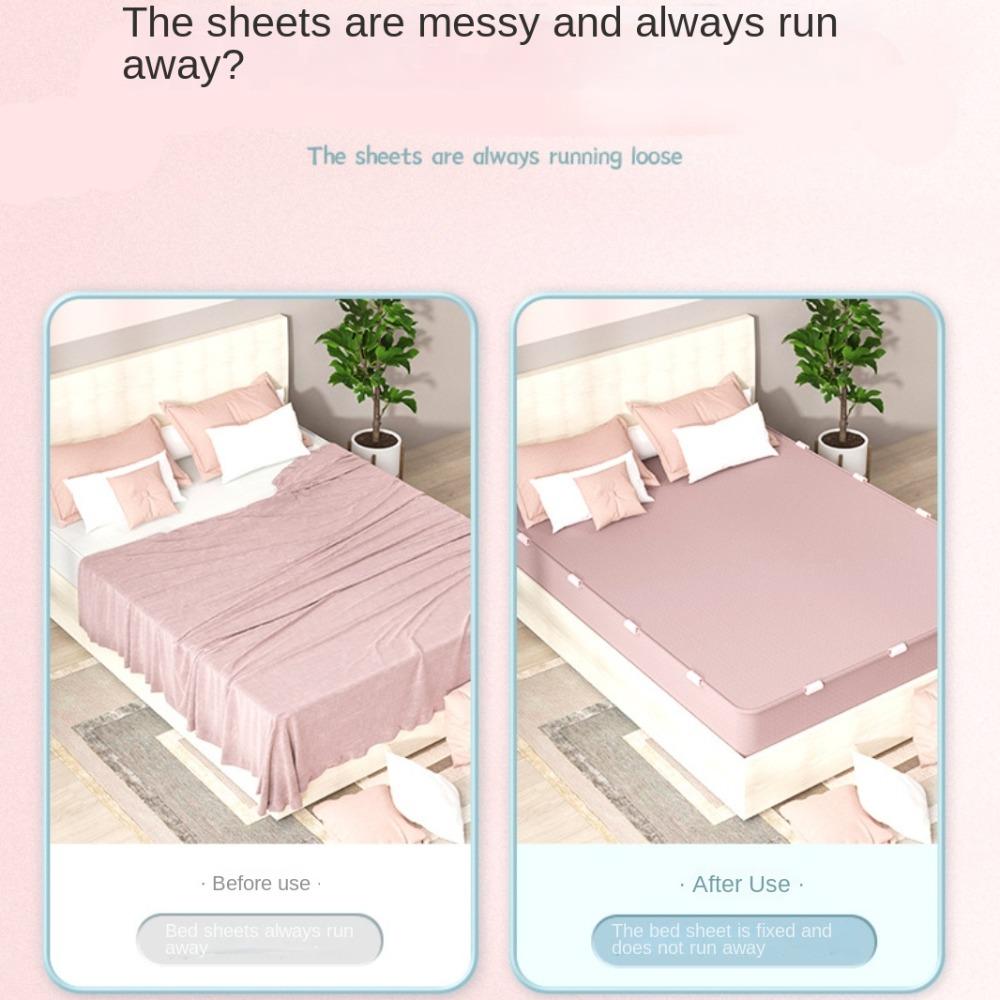 24 PCS Adjustable Bed Sheet Fasteners Clips Pink Blue Comforter Clips  Home Storage Accessories
