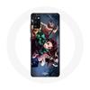 Case - Maniacase - Samsung Galaxy A41 - Flexible - Black - Manga Tanjiro Nezuko Inosuke