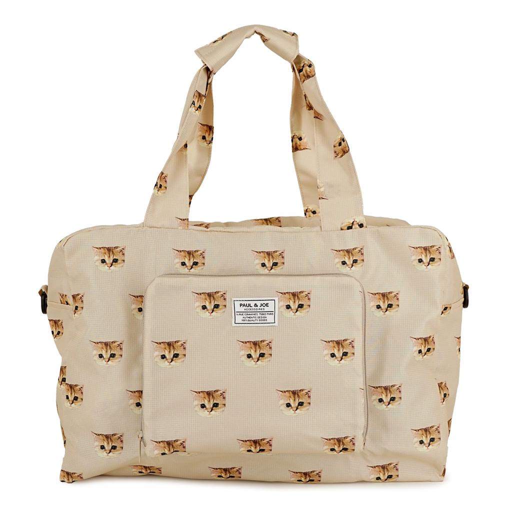 PAUL JOE ACCESSOIRES Складная сумка Boston с рисунком кошки Nunet и PJA-B841-842 (бежевый (Нунетт))