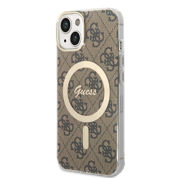 Etui do iPhone 14 Plus Guess MagSafe Brązowe
