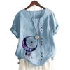 Women's Fashionable Round Neck Short Sleeve Top with Popular Floral Pattern in 11 Colors