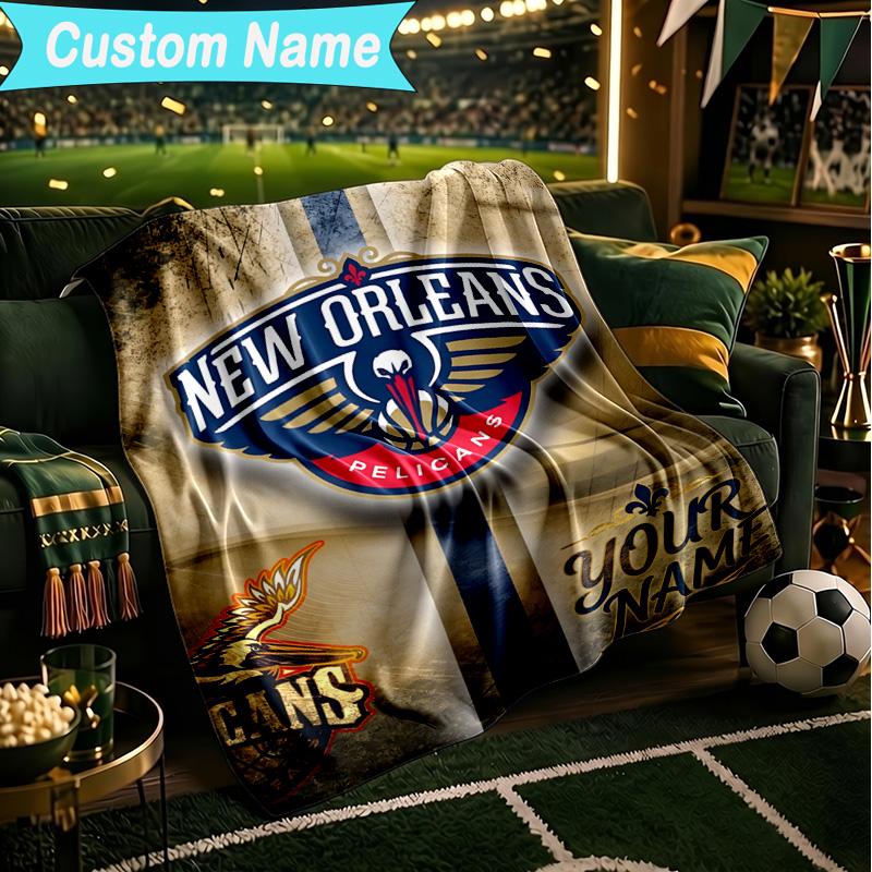 1PC Custom Name Blanket New Orleans Helmet Flannel blankets Patterns Throw Blanket All-Season Soft Gift for Couch, Bed, Camping, Birthday gifts