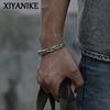 XIYANIKE Men Thai Silver Twisted Woven Opening Bracelets Bangle Neutral Retro Original Handmade Exquisite Jewelry Unique Gift