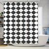 Checkered Shower Curtain 3D Printed Waterproof Bath Decor For Home Decoration White Black 72X84 (180*213Cm)