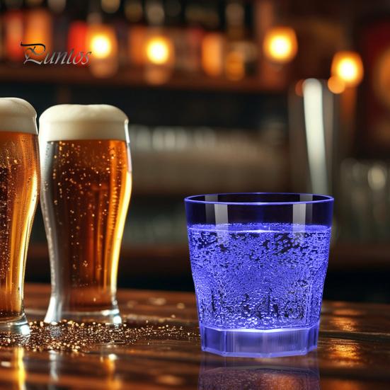 1/6 шт. светящиеся стопки со светодиодной подсветкой, бокалы для виски для вечеринки, светящиеся в темноте стопки, многоразовая посуда для напитков на день рождения, Рождество, свадьбу