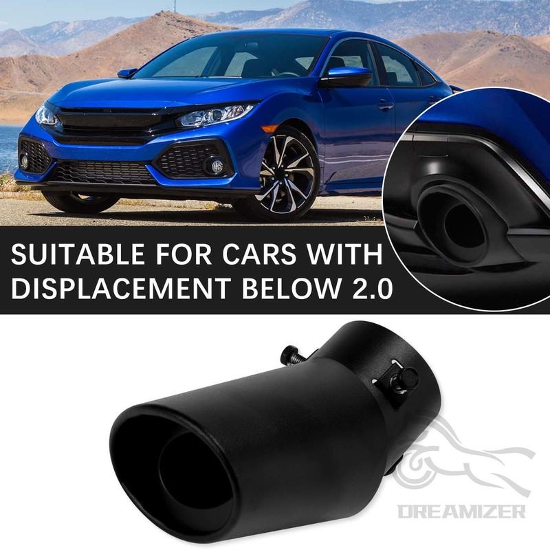 2" Black Car Rear Curved Exhaust Pipe Tail Muffler Tip For Ford Focus Stainless Steel Car Throat Exhaust Pipe Accessories