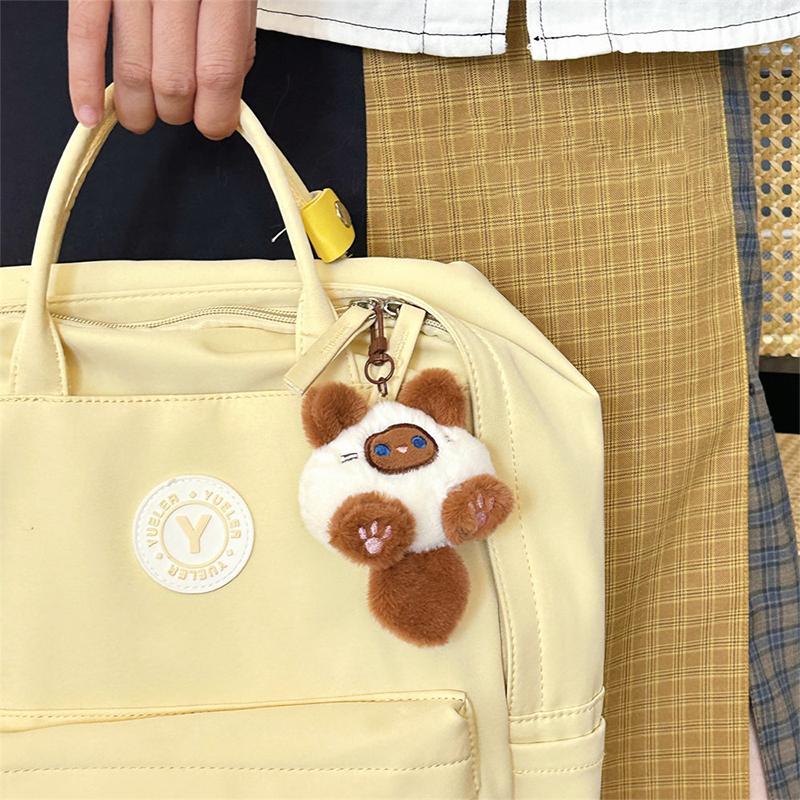 Kawaii Soft Stuffed Animal Little Cat Toys Keychain Plush Doll Bag Car Pendant Keyring Trinket Kids Birthyday Gift