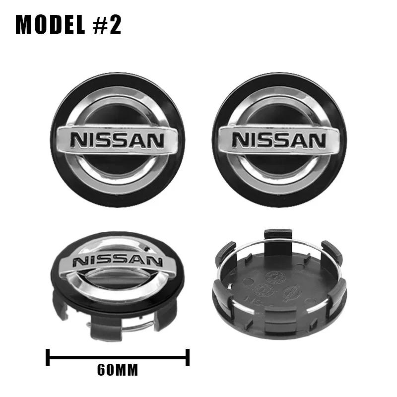 For Nissan ArR44Pcs 54/60mm Car Logo Wheel Center Hub Caps Rims Cover For Nissan X-trail Qashqai Note Juke Sentra Patrol Leaf Tiida Accessories