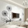 Wall Sticker Dandelion Sticker Butterfly Flowers  3d Wall Art Decals Home Decor Mural Art for Living