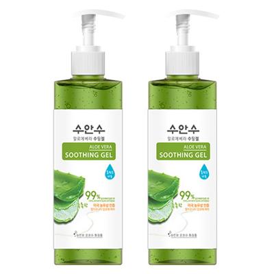 Успокаивающий гель с водой из горячих источников Suansu Aloe Vera, тип помпы, 400 мл, 2 шт.
