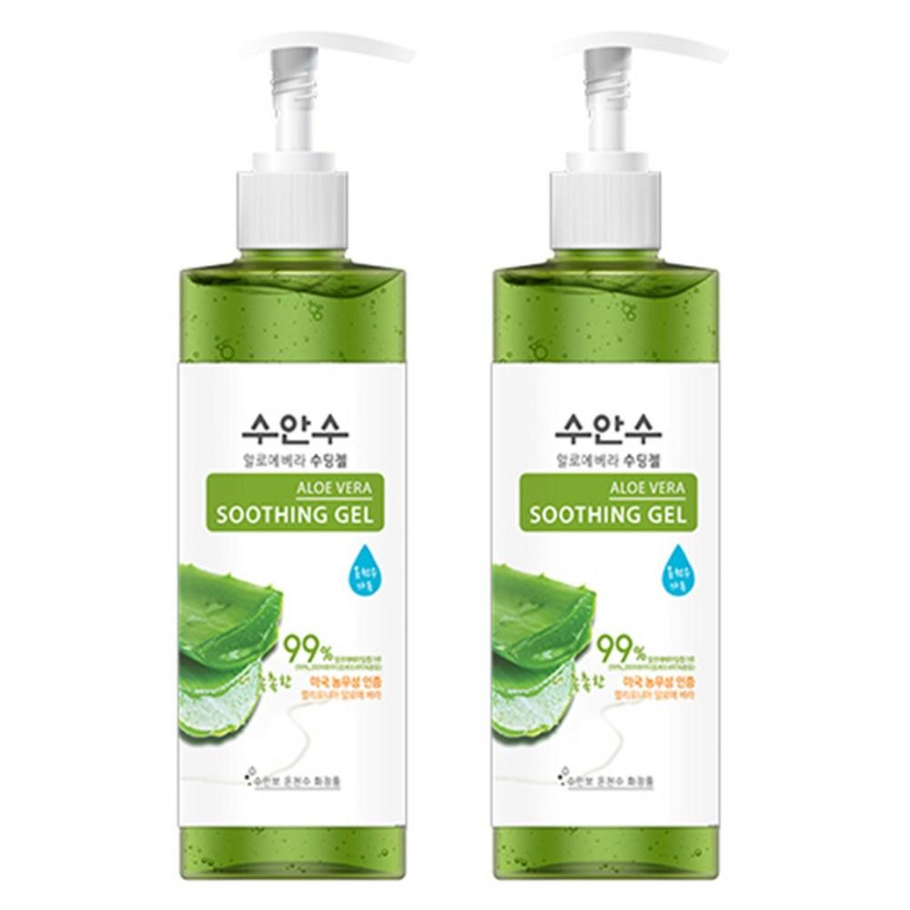 Успокаивающий гель с водой из горячих источников Suansu Aloe Vera, тип помпы, 400 мл, 2 шт.