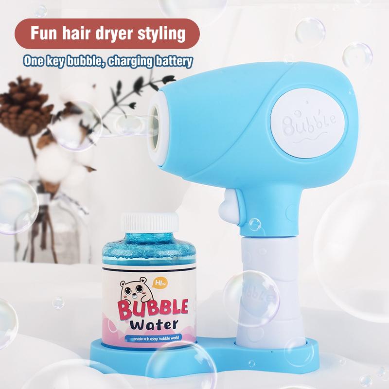 Fully Automatic Bubble Gun Air Blower Handheld Electric Soap Bubble Water Machine Kids Girl Boys Toys for Children's Summer Gift
