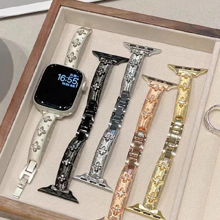 Quick Change Metal Watch Straps with Crystal Detailing for 38/40/41/42/44/45/49mm Multiple Device Size