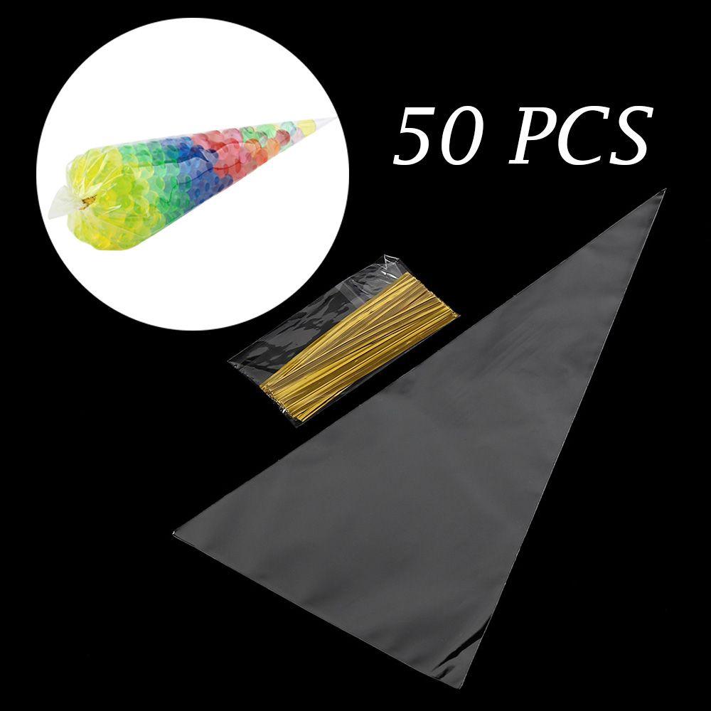 Wedding Supplies Jewelry  Plastic Candy Bag Snack Pocket Seal Cone Pouch Transparent Package